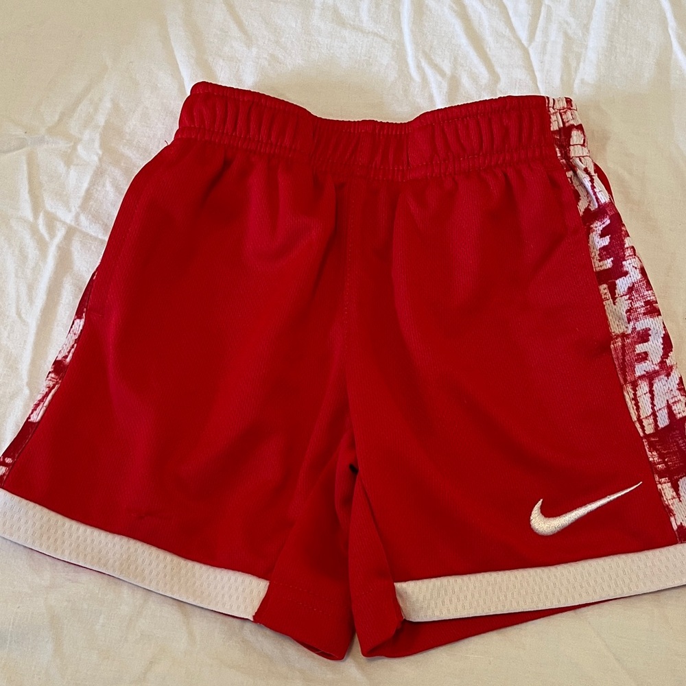 3T Nike Kids Red and White Sports Shorts